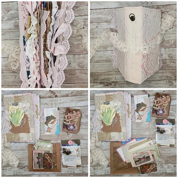 Pink Embellished Junk Journal: Flowers, Birds and Butterflies (Wish) - Picture 4 of 16